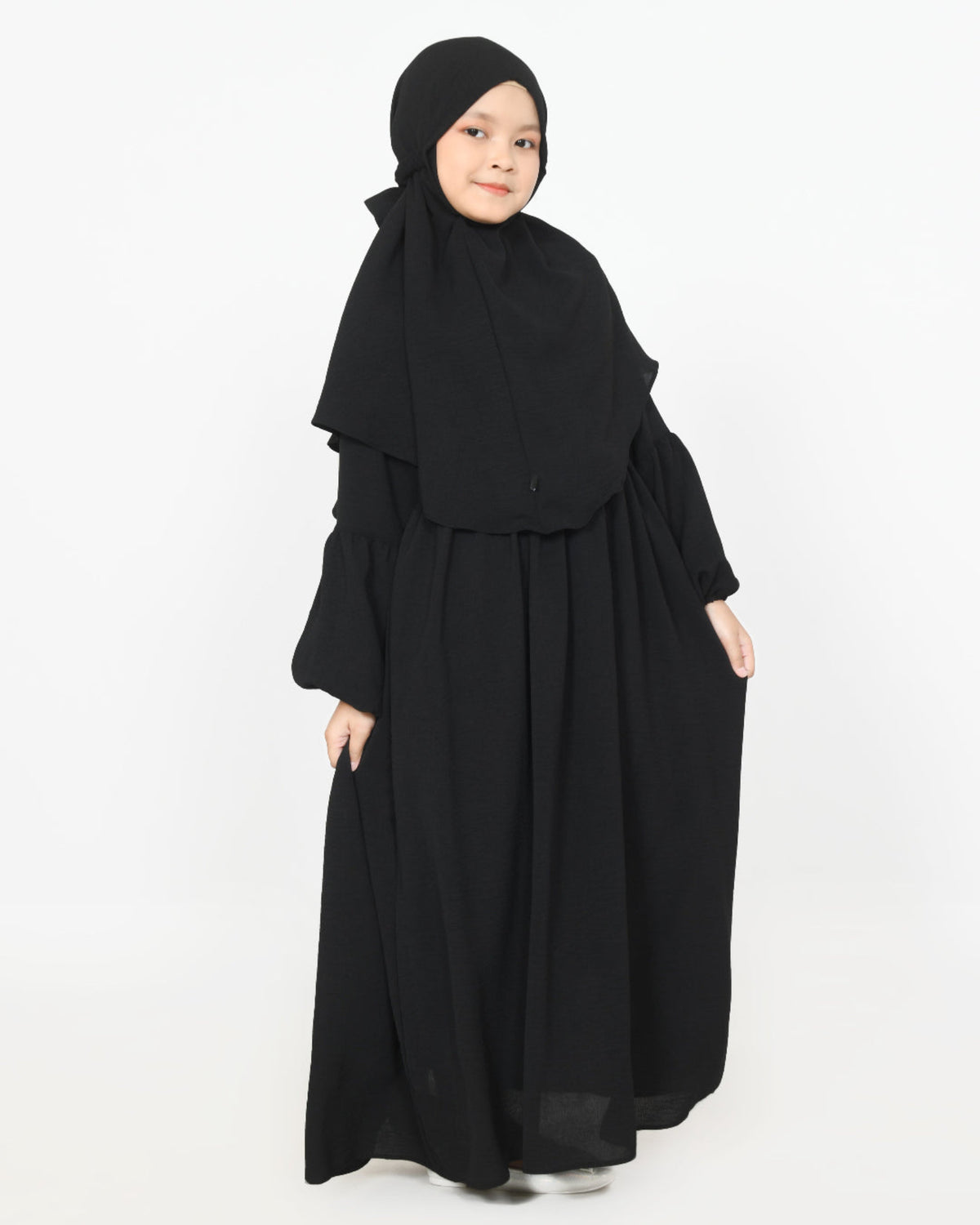 Abaya kids Hanah black HijabHeela