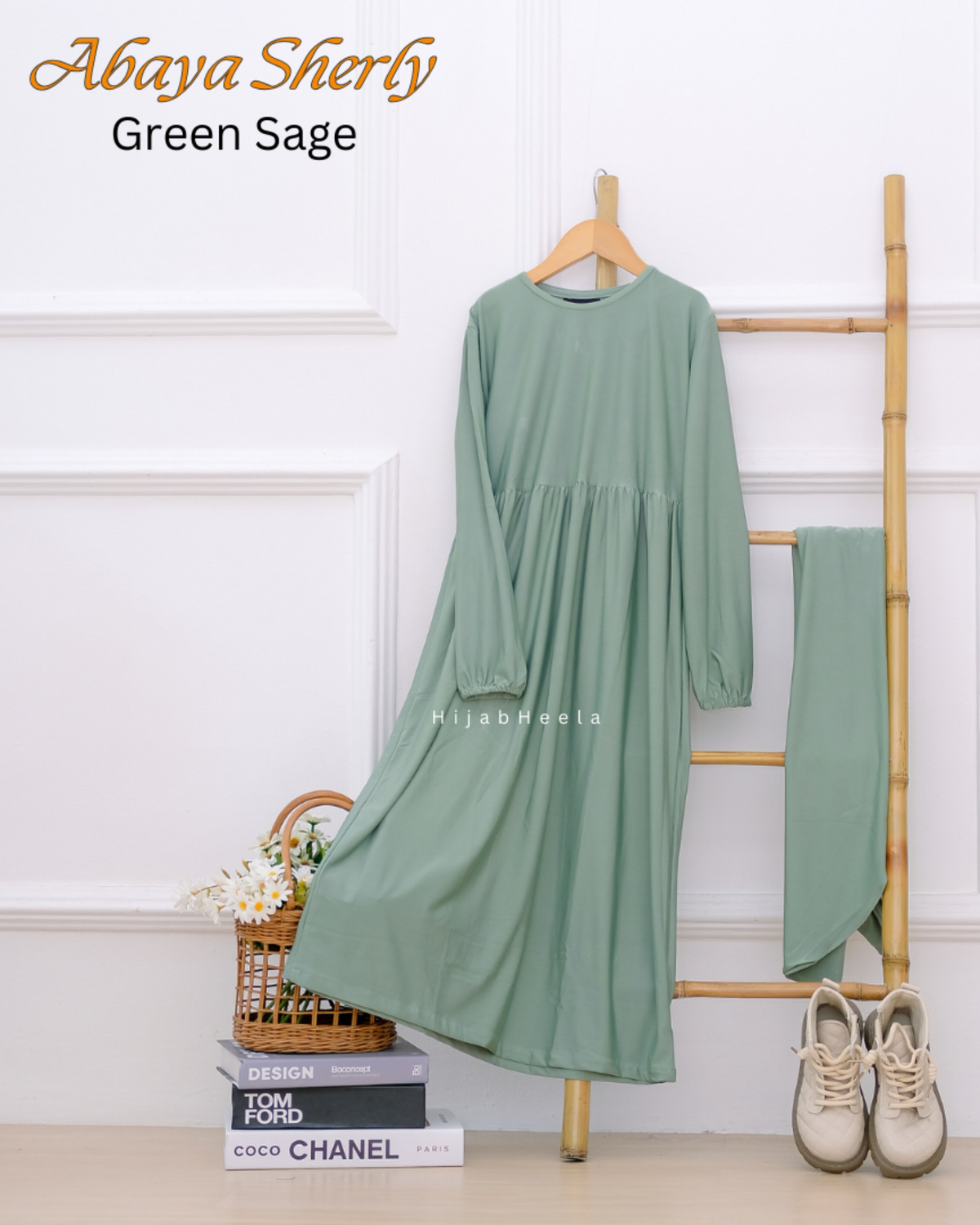 AbayaSherly Greensage HijabHeela