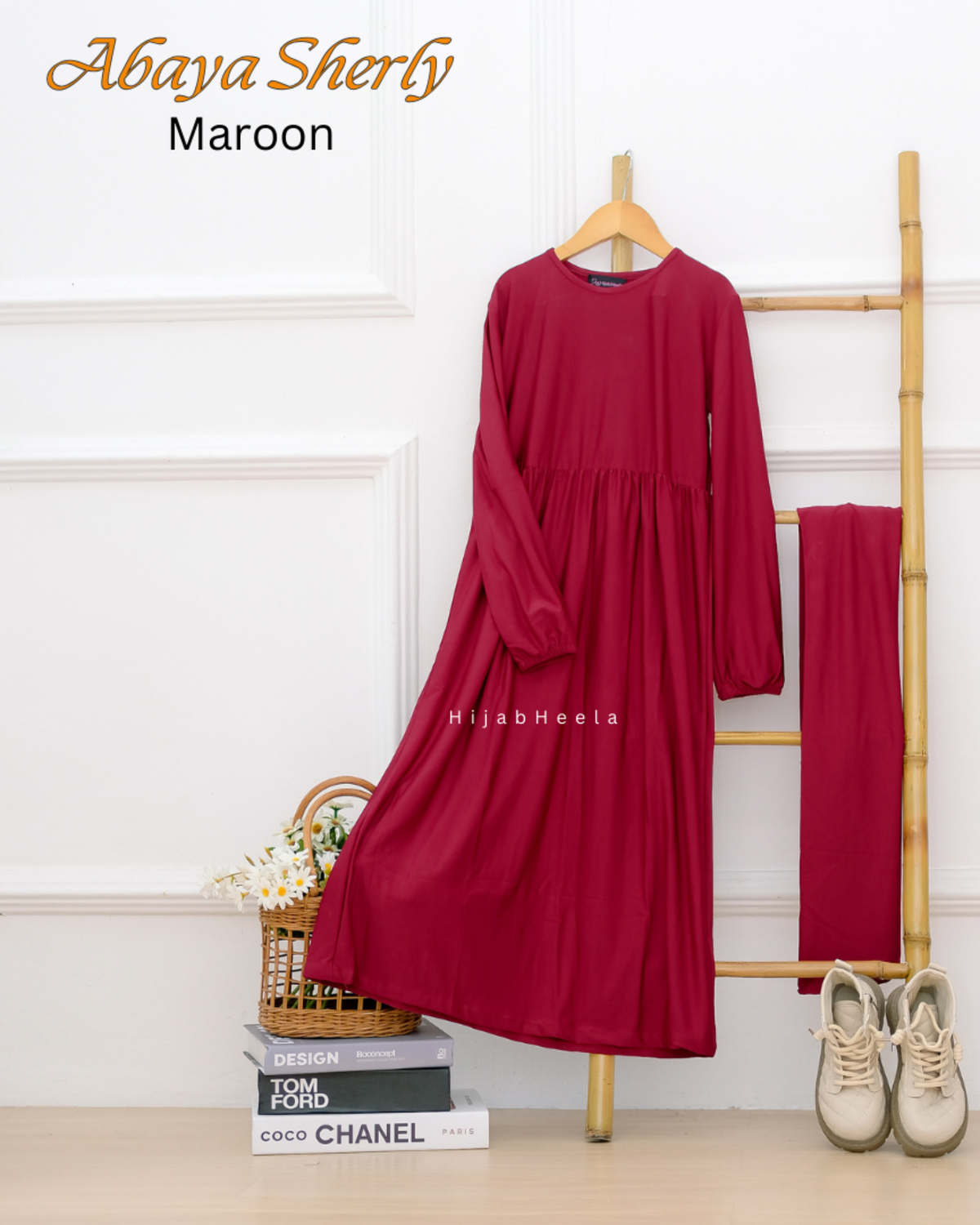 AbayaSherly Maroon HijabHeela