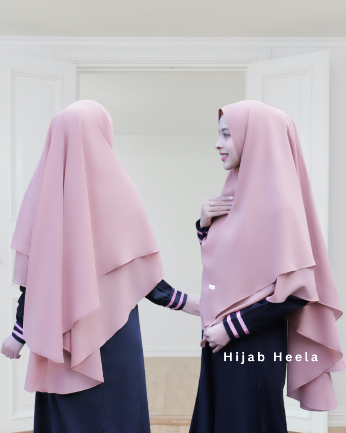 Khimar Dames – Aliyah van Hijab Heela, productfoto 2. De afgebeelde abaya is niet inbegrepen.