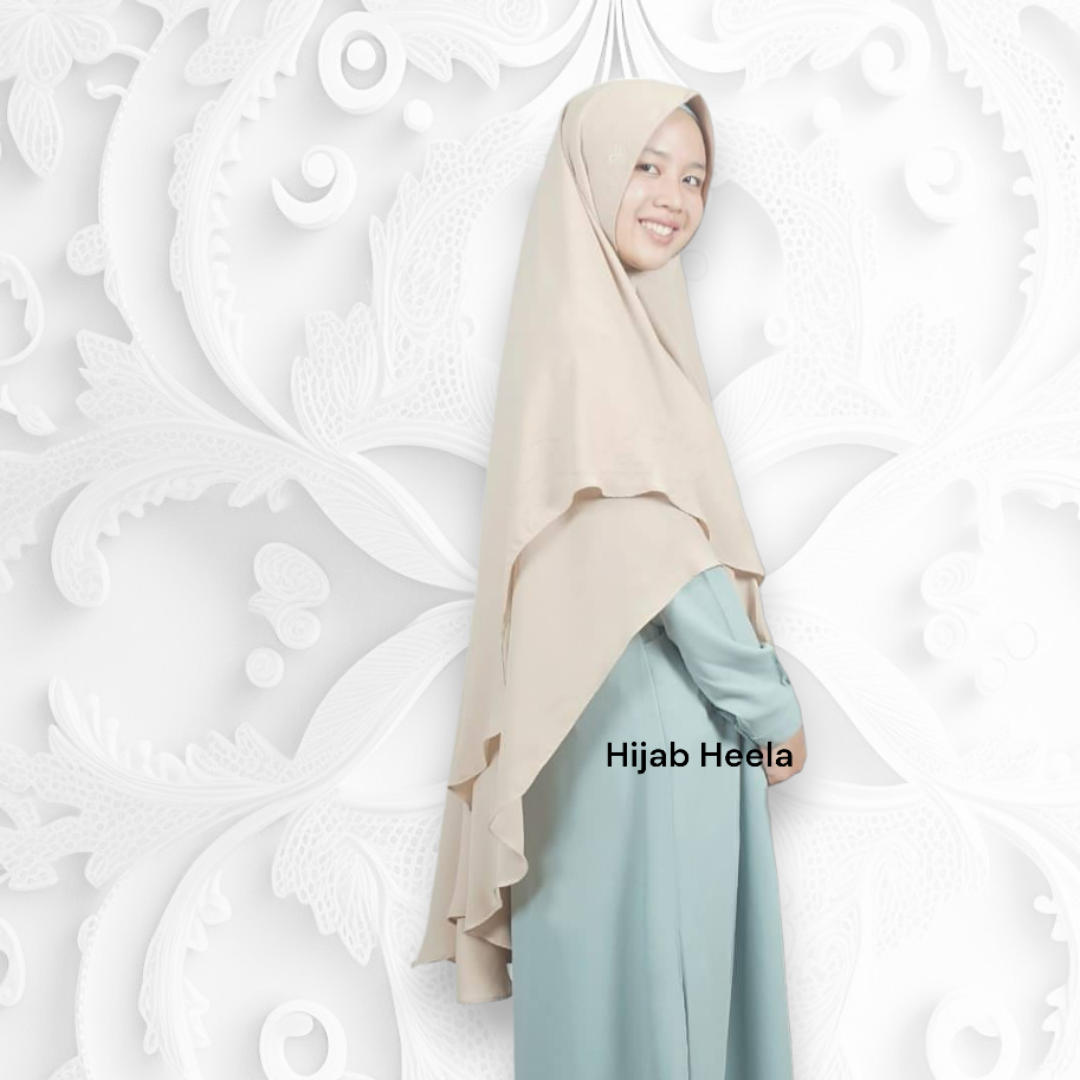Khimar Dames – Fitri met kapje van Hijab Alila, productfoto 5. De afgebeelde abaya is niet inbegrepen.