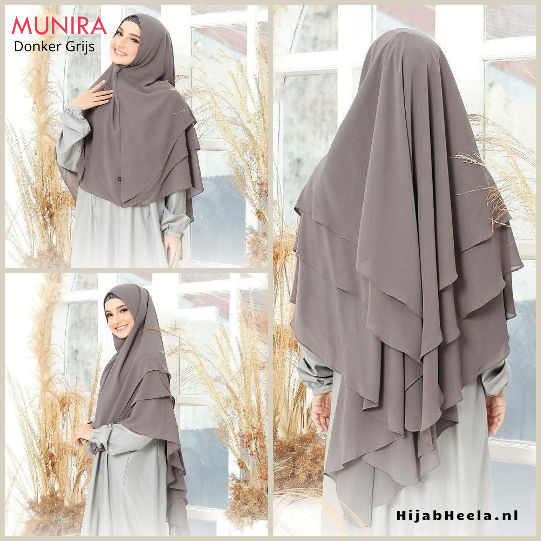 Khimar Dames – MH12 Zacht Kapje van Munira, productfoto 1. De afgebeelde abaya is niet inbegrepen.