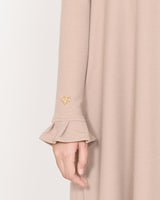 Abaya Dames knit  detail Eliana Cream Hijabheela