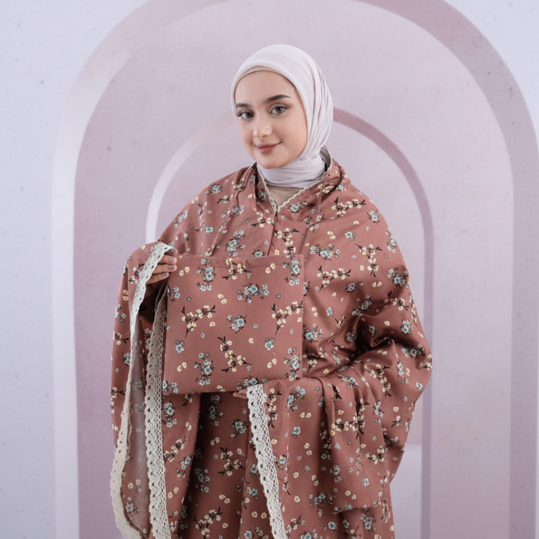 Gebdskleding- Serenity Bloemen-brown-hijabheela
