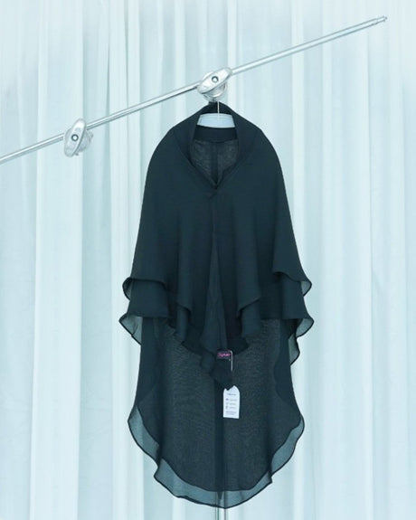 Khimar Wardah Kids Black - Gantung - Hijab Heela
