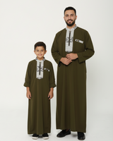 Olive Green Qamis - Father & Son