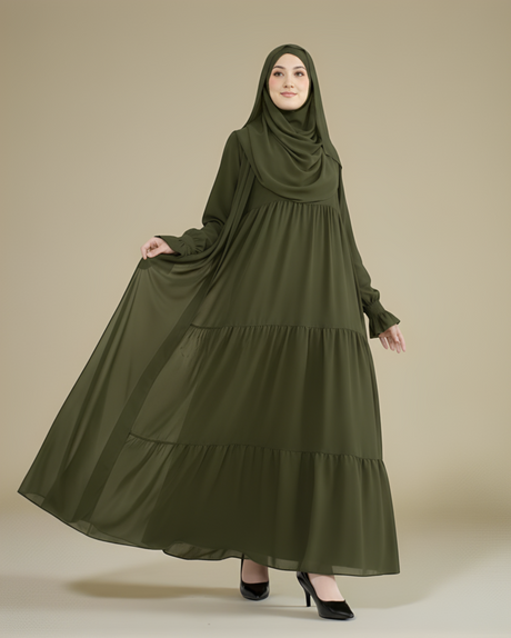 Khimar Dames – Fara van Hijab Heela, productfoto 8. De afgebeelde abaya is niet inbegrepen.