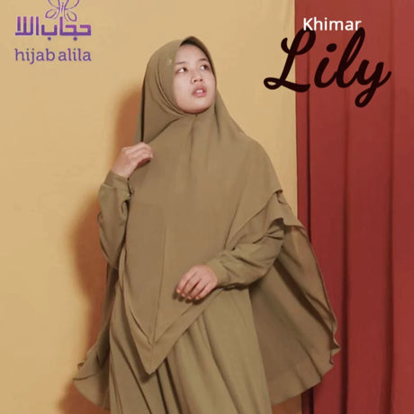Khimar Dames – Khimar Lily – Zonder kapje van Hijab Alila, productfoto 1. De afgebeelde abaya is niet inbegrepen.