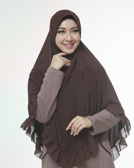 Khimar Dames – MD04 van Munira, productfoto 10. De afgebeelde abaya is niet inbegrepen.