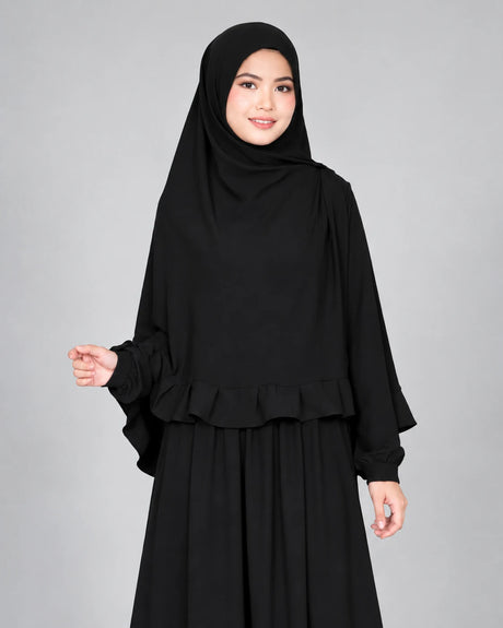 Khimar Dames Kasih Black HijabHeela