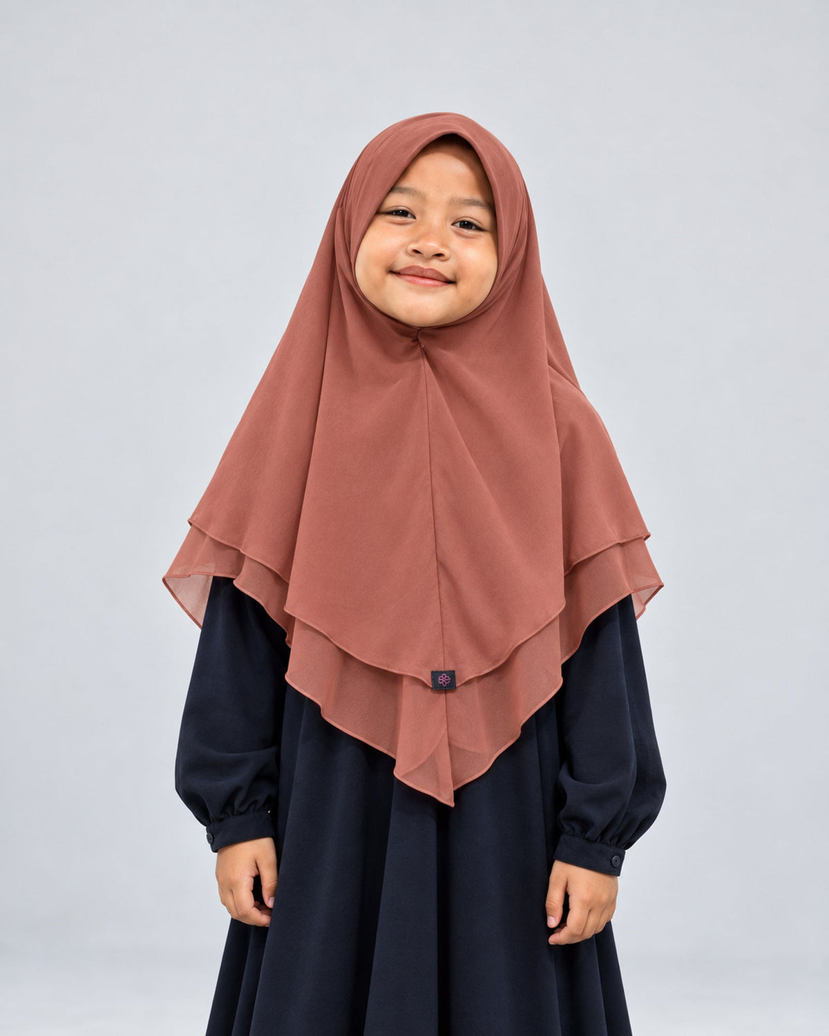 Khimar Meisjes Gaya brown - model vooraanzicht