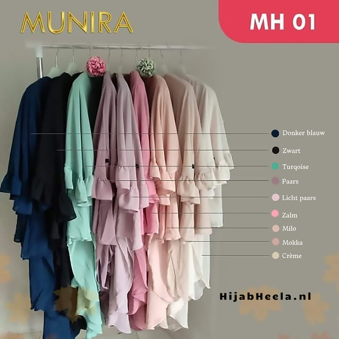 Khimar Dames – MH01 van Munira, productfoto 3. De afgebeelde abaya is niet inbegrepen.