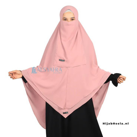 Khimar Dames – Shofa ( Zonder Niqob) van Alsyahra, productfoto 5. De afgebeelde abaya is niet inbegrepen.